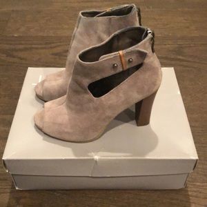 Loft peep toe heeled booties